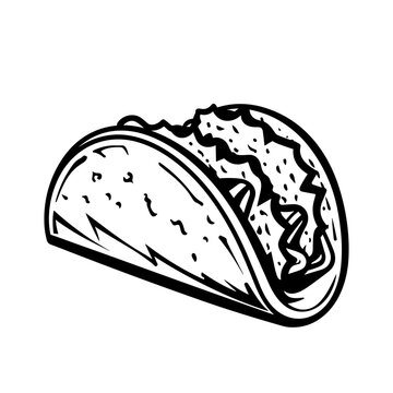 taco svg illustration outline logo