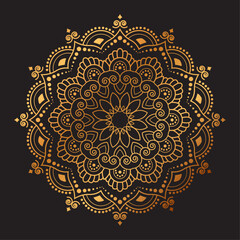 Ornamental Geometric luxury mandala pattern vector design golden