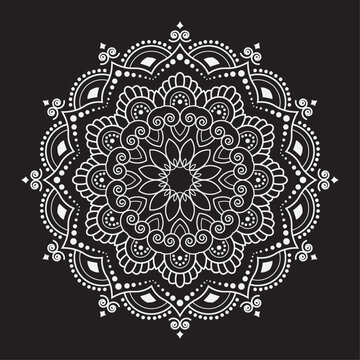 Ornamental Geometric luxury mandala pattern vector design white