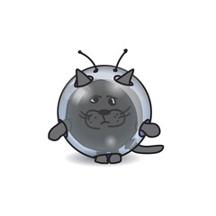 Funny cat in astronavt costume