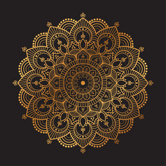 Ornamental Geometric luxury mandala pattern vector design golden