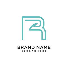 R design element vector icon with creative modern concept idea