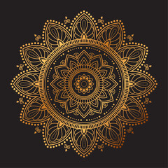 Ornamental Geometric luxury mandala pattern vector design golden