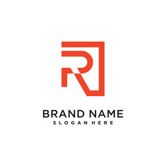 R letter design element icon with creative modern concept