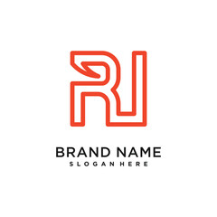 R letter design element icon with creative modern concept