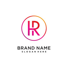 Letter R design element icon with creative modern concept