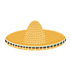mexican sombrero isolated on white