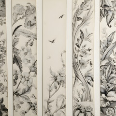 Vintage floral pattern on the wall. Can be used as background