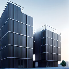 Obraz premium Modern stylish minimalistic architecture of beautiful buildings,Generative AI