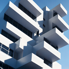Modern stylish minimalistic architecture of beautiful buildings,Generative AI