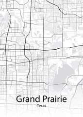 Fototapeta na wymiar Grand Prairie Texas minimalist map