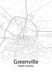 Fototapeta na wymiar Greenville North Carolina minimalist map