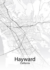 Hayward California minimalist map