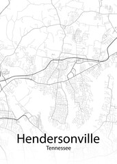 Fototapeta na wymiar Hendersonville Tennessee minimalist map