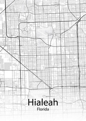 Hialeah Florida minimalist map