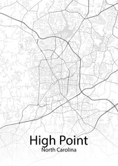 Fototapeta na wymiar High Point North Carolina minimalist map