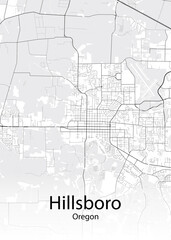 Fototapeta na wymiar Hillsboro Oregon minimalist map