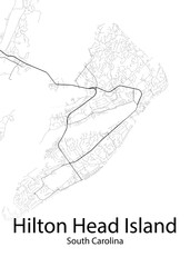 Hilton Head Island South Carolina minimalist map
