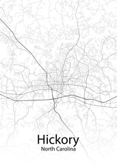 Hickory North Carolina minimalist map