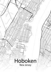 Hoboken New Jersey minimalist map