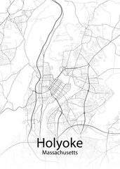 Fototapeta na wymiar Holyoke Massachusetts minimalist map