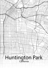 Huntington Park California minimalist map