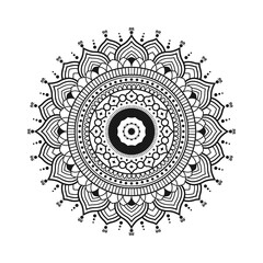 PNG Ornamental Geometric luxury mandala pattern design black