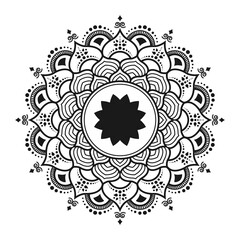 PNG Ornamental Geometric luxury mandala pattern design black