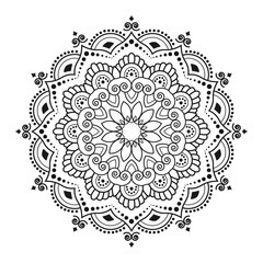PNG Ornamental Geometric luxury mandala pattern design black