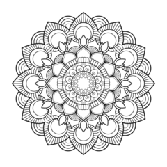 Fototapete Mandala PNG Ornamental Geometric luxury mandala pattern design black  © GFXhouse