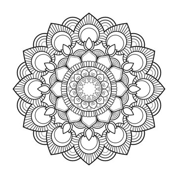 PNG Ornamental Geometric luxury mandala pattern design black