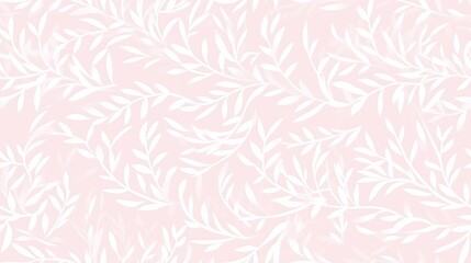  a light pink and white wallpaper with a leafy pattern on the bottom of the wall and bottom of the wall.