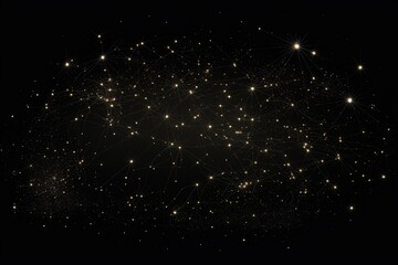 Constellations mapped out in a dark, cloudless sky - obrazy, fototapety, plakaty