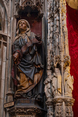 Religious statue in the church in Albi, France