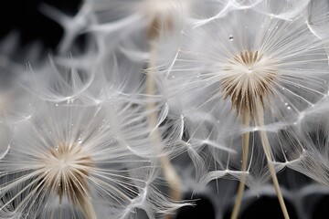 Close-up of a soft, feathery dandelion seed head ready to disperse