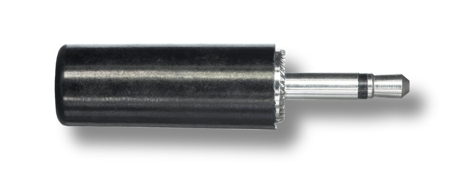 Shadow behind a mono phono connector isolated in a png