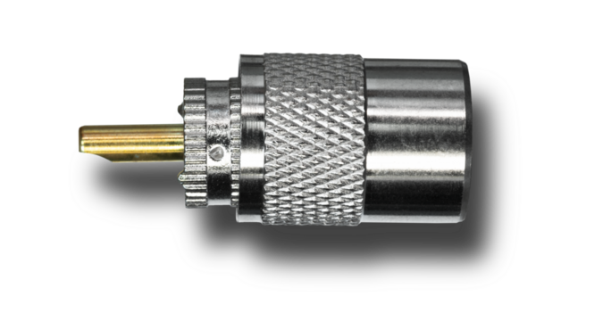 Shadow behind an unconnected PL-259 for amateur radio use to connect an antenna isolated in a png