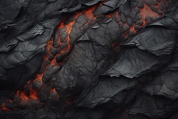 Close-up of solidified lava textures and formations