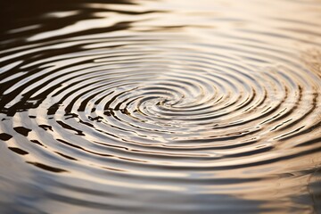 Fototapeta premium Close-up of water ripples converging in a pond, showcasing intricate wave patterns