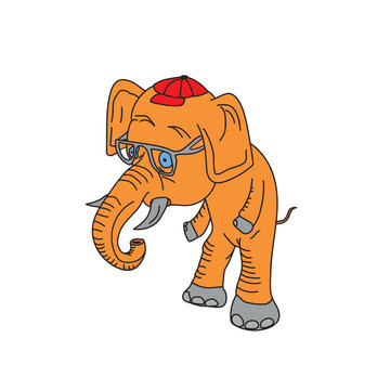 funny elephant on a white background