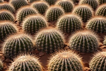Naklejka na ściany i meble Cactus spine pattern against desert sand
