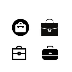 Set of black portfolio icons on white background