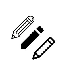 Set of outline pencils on white background, vector illustration