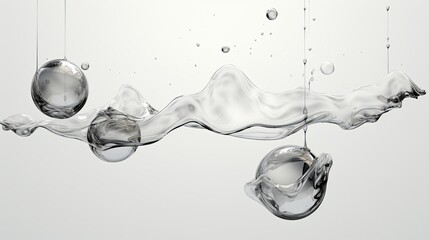Liquid abstract form. Transparent liquid in the form of a dynamic splash. Illustration for graphic design.