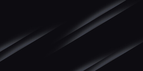 Black premium abstract background with luxury dark lines and darkness geometric shapes - obrazy, fototapety, plakaty