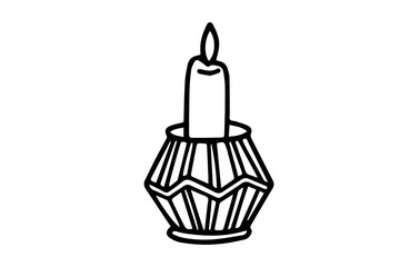 Burning candle in doodle style