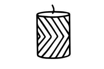 Burning candle in doodle style