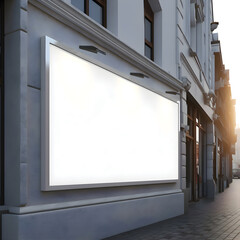 Blank billboard on the street in the evening. 3d rendering