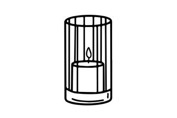 Burning candle in doodle style