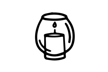 Burning candle in doodle style